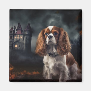 Imã Cavalier King Charles Spaniel Halloween Assustador