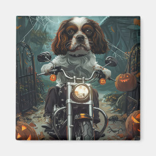 Imã Cavalier King Charles Spaniel Halloween Assustador