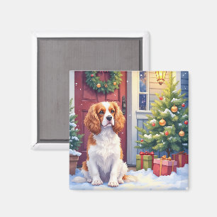 Imã Cavalier King Charles Spaniel Natal Nevado