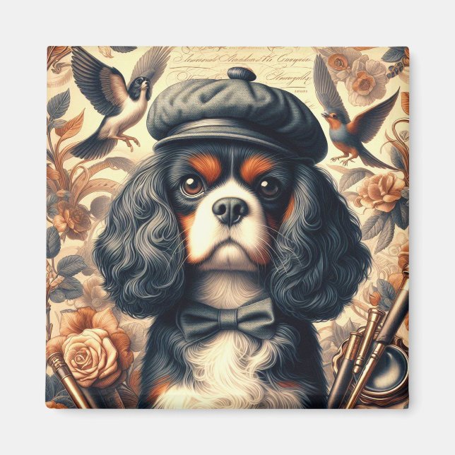 Imã Cavalier King Charles Spaniel Painting (Frente)