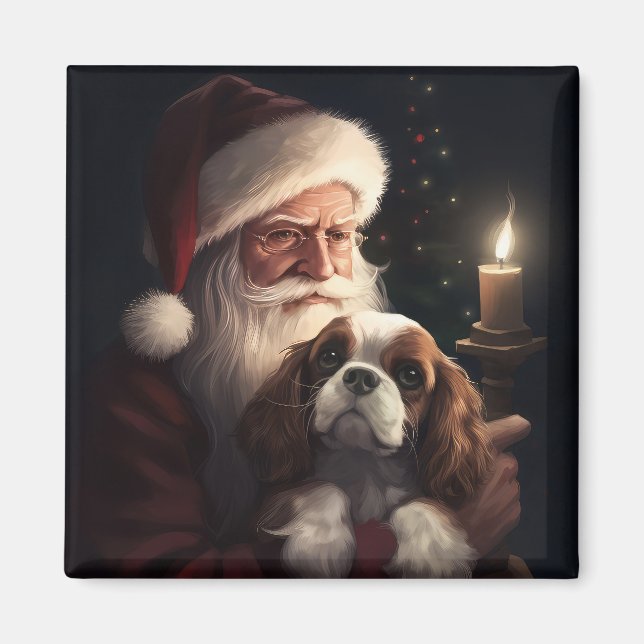 Imã Cavalier King com Papai Noel Natal Festivo (Frente)