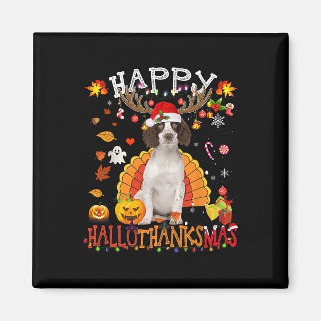 Imã Cavalier King Halloween Cog Feliz Hallot (Frente)