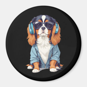 Imã Cavalier King Vestindo Hoodie Funny Legal