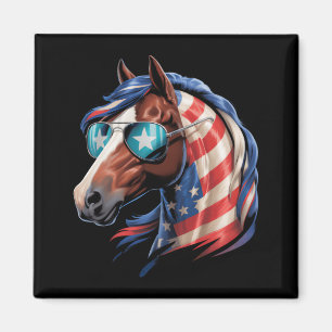 Imã Cavalo 4 De Julho Amante Do Cavalo Bandeira Americ