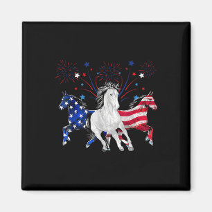 Imã Cavalo 4 de julho Bandeira Patriótica Americana