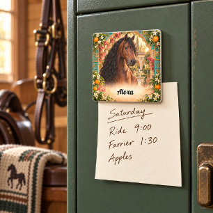 Imã Cavalo Andaluz Baía Personalizado Laranja Espanhol