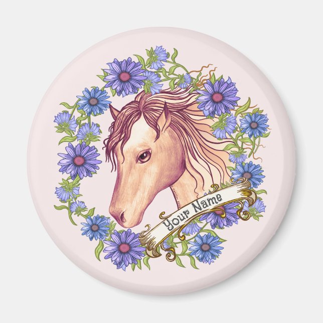 Imã Cavalo Blue Daisy  (Frente)