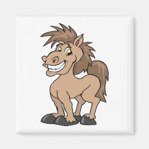 Imã Cavalo Bobo de Cartoon Sorridente