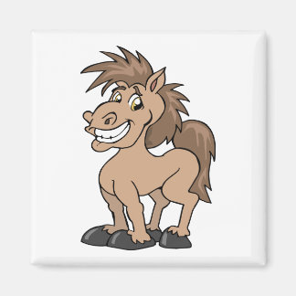 Imã Cavalo Bobo de Cartoon Sorridente