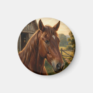 Imã Cavalo Castanho Celeiro da Hora Dourada