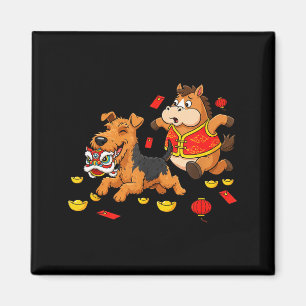 Imã Cavalo Chinês Airedale Terrier Homens Mulheres Fel