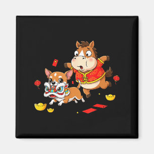 Imã Cavalo Chinês Chihuahua Criança Engraçada Roupas H