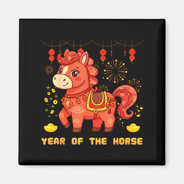 Imã Cavalo Chinês Infantil de Criança (Frente)