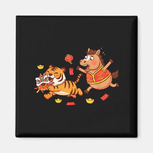Imã Cavalo Chinês Tigre Divertido Crianças Homens Mulh