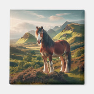 Imã cavalo Clydesdale Terras Altas da Escócia