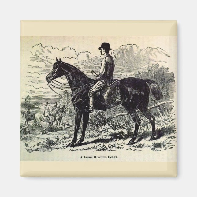 Imã Cavalo de Caça Leve impressão A do século XIX (Frente)