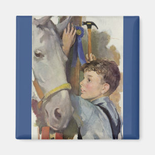 Imã Cavalo de Corrida Antigo, Vencedor de Faixa Azul c