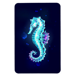 Ímã Cavalo de Gelo Cristal em Fundo Azul