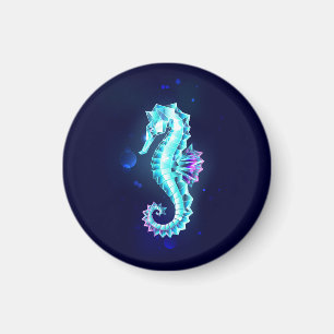 Imã Cavalo de Gelo Cristal em Fundo Azul