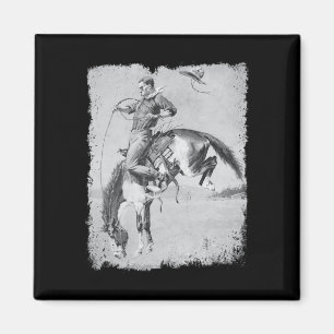 Imã Cavalo de Rodeio de Cowboy Western Country Vintage