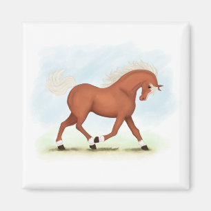 Imã Cavalo de Sorrel com Blaze e Meias