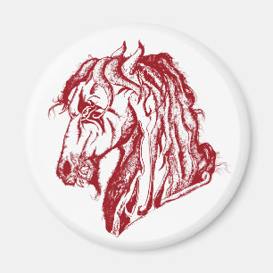 Imã Cavalo Diabo Zangado em Vermelho e Escolha seu Fun