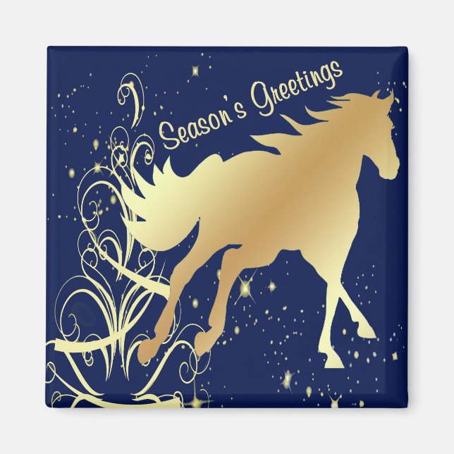 Imã Cavalo Dourado com sotaques Dourados nas estações  (Frente)