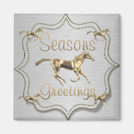 Imã Cavalo Dourado Ocidental No Feriado De Prata