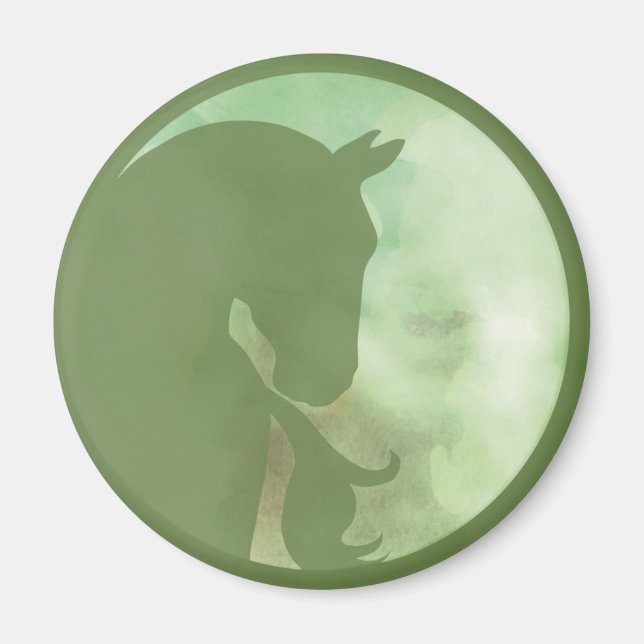 Imã Cavalo em Círculo - Magneta Verde (Frente)