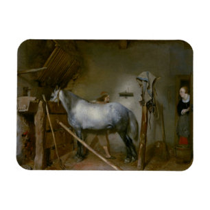 Ímã Cavalo em um estábulo, c.1652-54 (óleo no painel