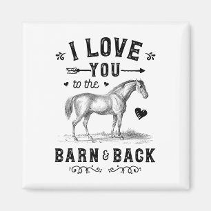 Imã Cavalo Eu Te Amo Ao Celeiro E Às Raparigas De Trás