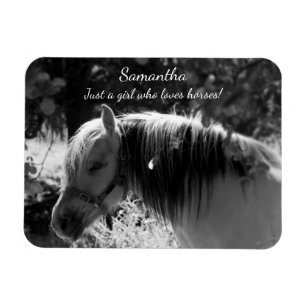 Ímã Cavalo Fjord Norueguês em Preto e Branco