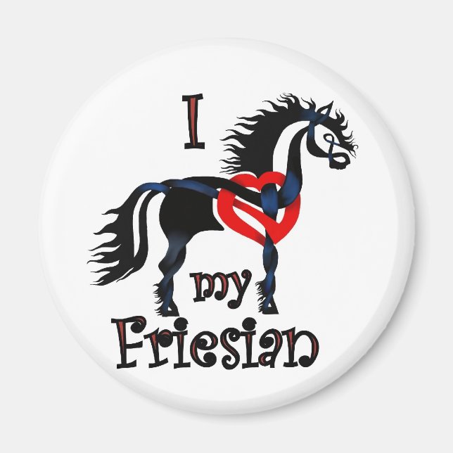 Imã cavalo frisético, design celta (Frente)