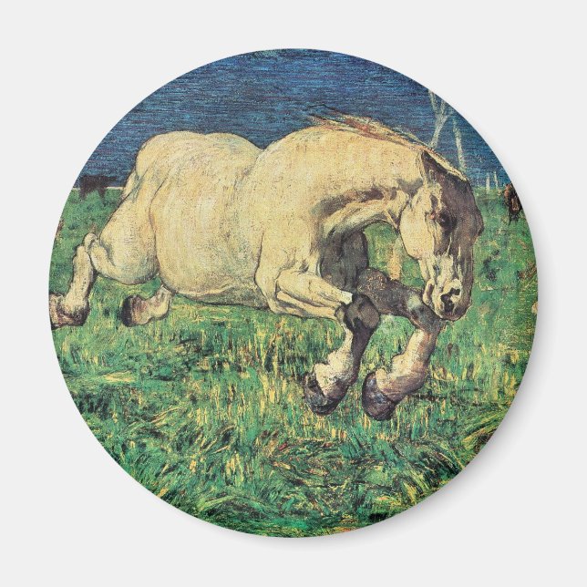 Imã Cavalo Galopante de Giovanni Segantini, Vintage Ar (Frente)
