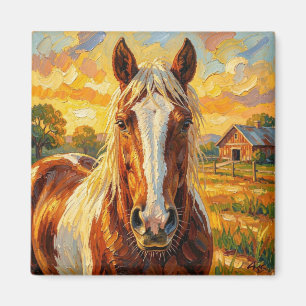 Imã Cavalo Impasto numa Fazenda