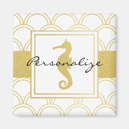 Imã Cavalo-Marinho com Padrão de Onda do Oceano em Art