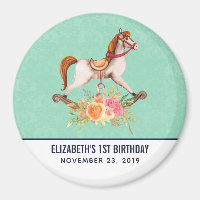 Cavalo Mecânico Antigo com Bolo de Aniversário Flo