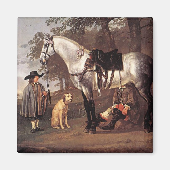 Imã Cavalo na Paisagem Aelbert Cuyp (Frente)
