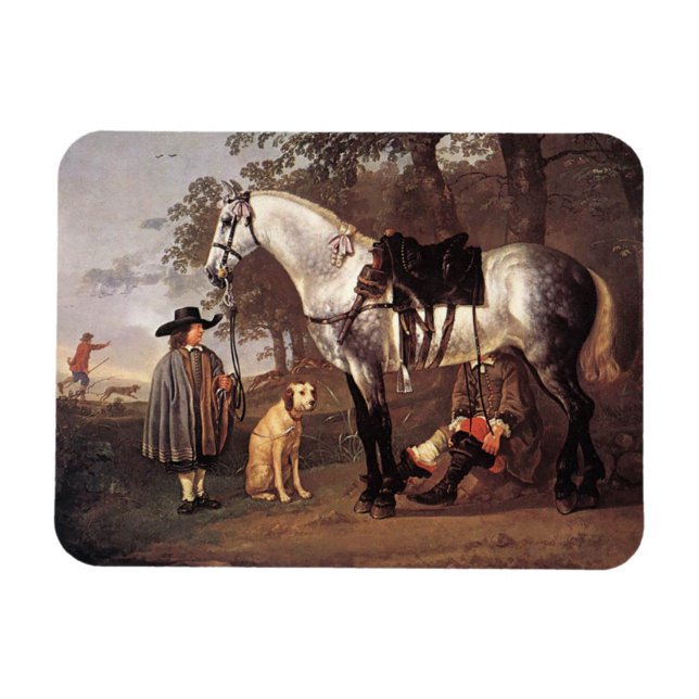 Ímã Cavalo na Paisagem Aelbert Cuyp (Horizontal)