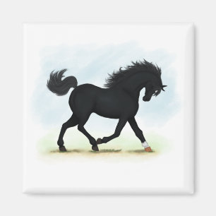 Imã Cavalo Negro com Estrela e Meia (Beleza Negra)