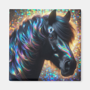 Imã Cavalo Negro com Mão Iridescente