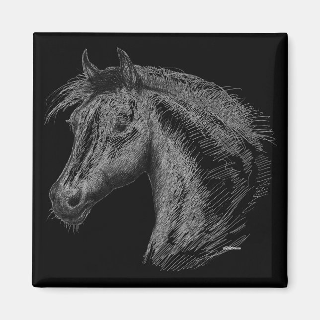 Imã Cavalo: Preto (Frente)