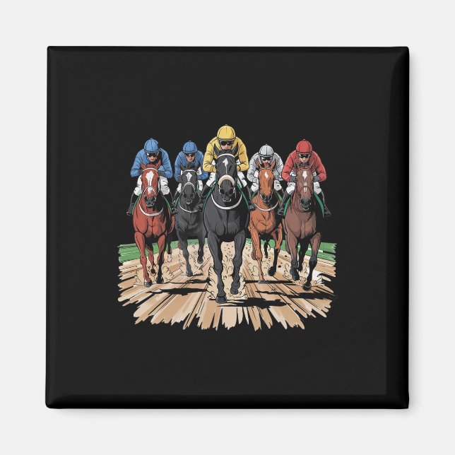 Imã Cavalo Racing Jockey Der (Frente)