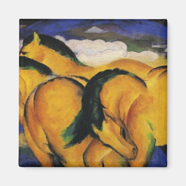 Imã Cavalos Amarelos 1912 por Franz Marc (Frente)