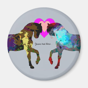 Imã Cavalos azuis personalizados