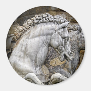Imã Cavalos da estátua Italia de Netuno
