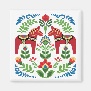 Imã Cavalos de Dala do sueco vermelhos