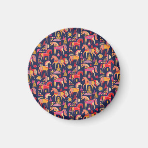 Imã Cavalos escandinavos: Design decorativa sem costur