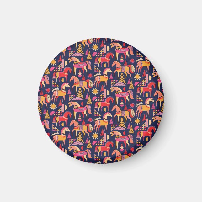 Imã Cavalos escandinavos: Design decorativa sem costur (Frente)