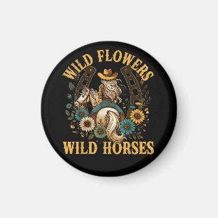 Imã Cavalos Florais Selvagens 2026 Artísticos